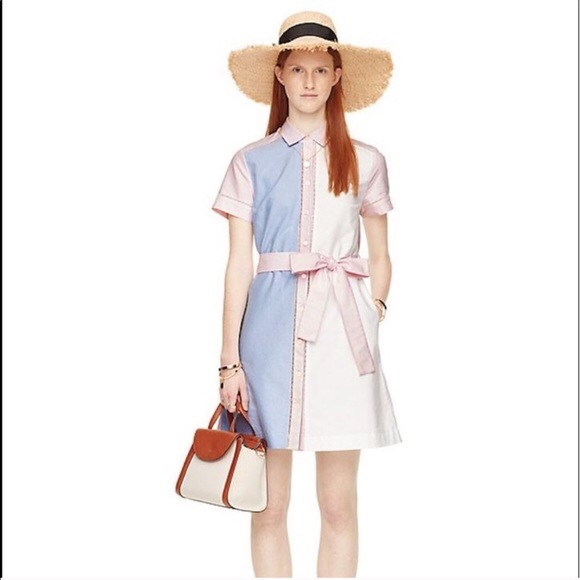 NWT. Kate Spade Broome Street colorblock shirtdress, size small. - Picture 12 of 13